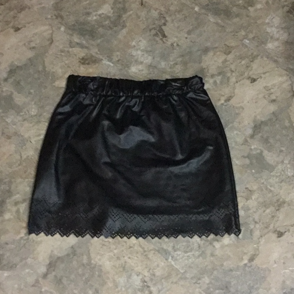 Faux leather skirt
